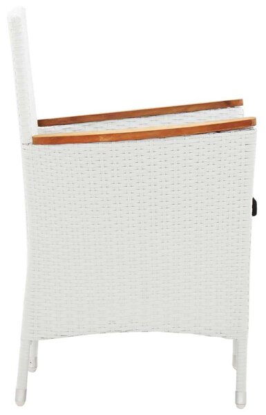 VidaXL Polyrattan Étkezőgarnitúra - Fehér - 5 részes