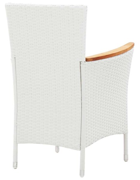 VidaXL Polyrattan Étkezőgarnitúra - Fehér - 5 részes