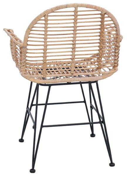 VidaXL Étkezőszék 2 pcs Természetes 57 x 54.5 x 85 cm Rattan és Vas