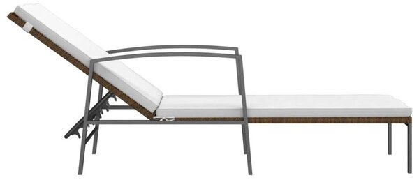 RelaxDays - Polyrattan Napozóágy - Barna - 195cm
