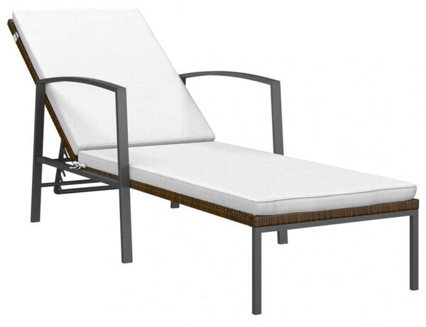 RelaxDays - Polyrattan Napozóágy - Barna - 195cm