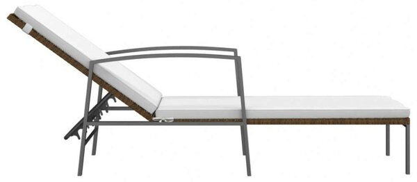 RelaxDays - Polyrattan Napozóágy - Barna - 195cm