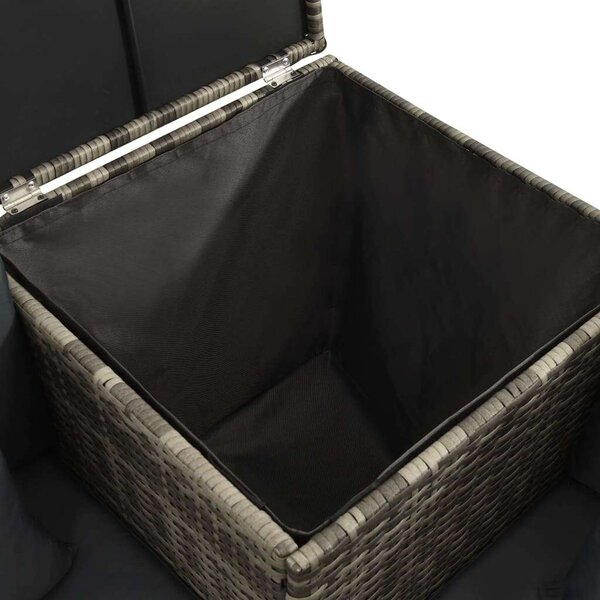 Polyrattan Kerti Bútorszett - 4 részes - Szürke