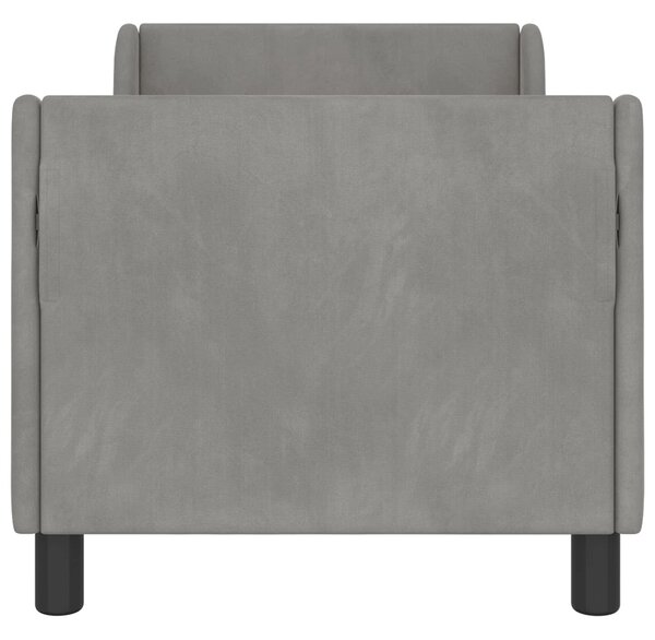 VidaXL Gyerekágy keret fejtámlával Világosszürke 70 x 140 cm Bársony