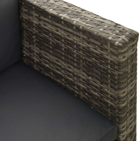Polyrattan Kerti Bútorszett - 4 részes - Szürke