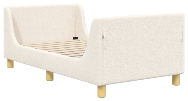 VidaXL Gyerekágy kerettel fejtámlával Krém 80 x 160 cm Juh Gyapjú