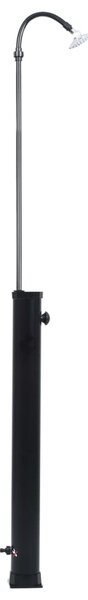 Fekete napelemes kerti zuhany 215 cm 8 l