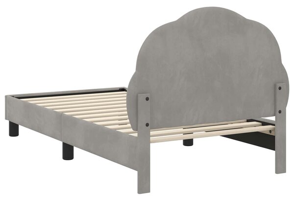 VidaXL Gyerekágy kerettel Világosszürke 80 x 160 cm Bársony