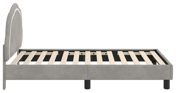 VidaXL Gyerekágy kerettel Világosszürke 80 x 160 cm Bársony