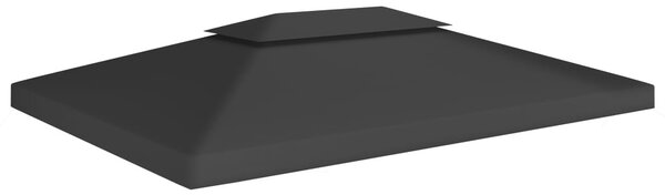 Fekete kétszintes pavilon-tetőponyva 310 g/m² 4 x 3 m