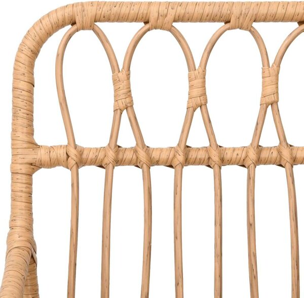 Polyrattan Kerti Étkezőgarnitúra - 9 részes - Fekete Asztal
