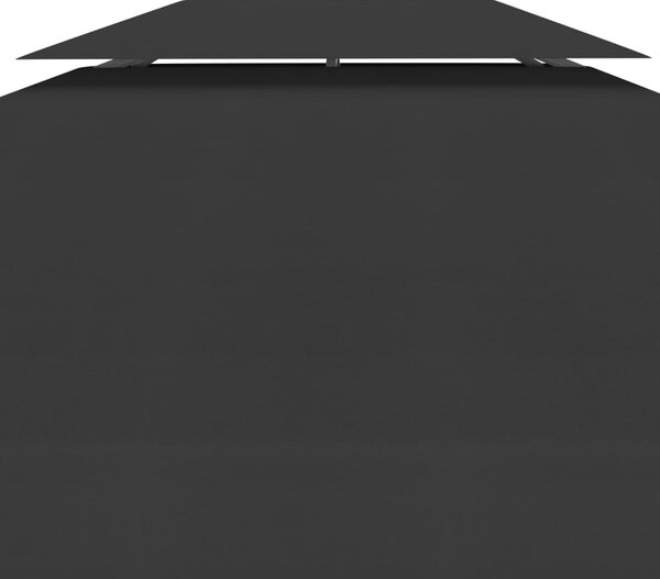 Fekete kétszintes pavilon-tetőponyva 310 g/m² 4 x 3 m