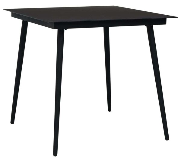 Rattan Kültéri Étkezőgarnitúra - 5 részes - Fekete