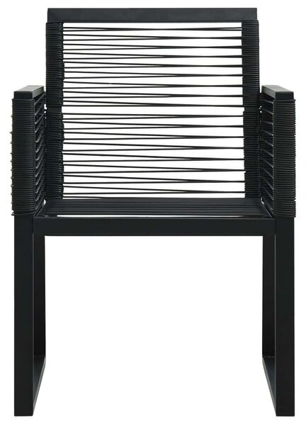 Rattan Kültéri Étkezőgarnitúra - 5 részes - Fekete