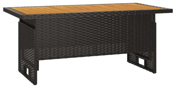 VidaXL 2 részes fekete polyrattan kerti ülőgarnitúra párnákkal