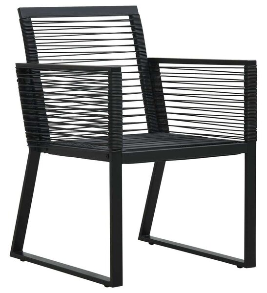 Rattan Kültéri Étkezőgarnitúra - 5 részes - Fekete