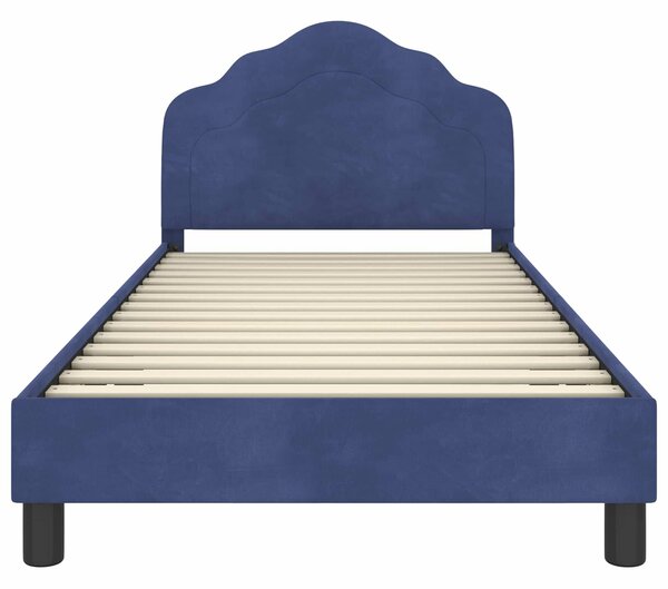 VidaXL Gyerekágy kerettel Rendőrségi kék 80 x 200 cm Bársony