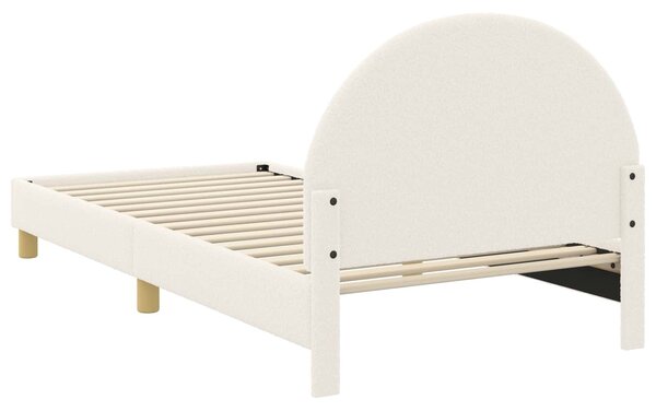VidaXL Gyerekágy kerettel fejtámlával Krémszínű 90 x 190 cm Bouclé