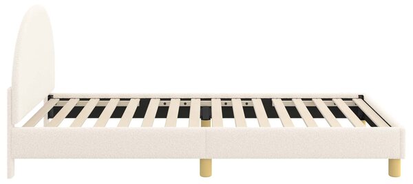 VidaXL Gyerekágy kerettel fejtámlával Krémszínű 90 x 190 cm Bouclé