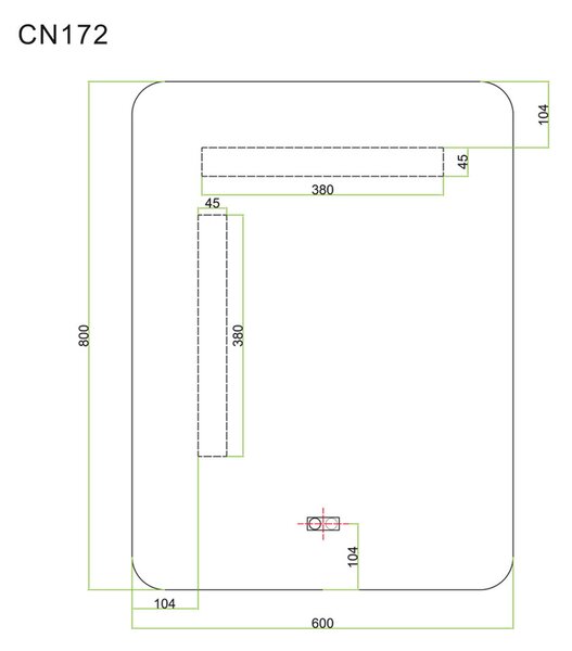 Mereo Mereo, téglalap alakú LED tükör 60x80 cm, elülső háttérvilágítással, fűtőpárnával, MER-CN172