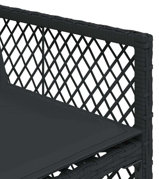 VidaXL Polyrattan Kerti Étkezőgarnitúra - 9 részes - Fekete