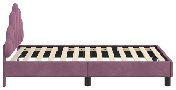 VidaXL Gyerekágy kerettel fejtámlával Lila 80 x 160 cm Bársony