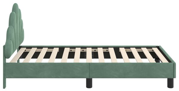 VidaXL Gyerekágy kerettel fejtámlával Tengeri Zöld 80 x 160 cm Bársony