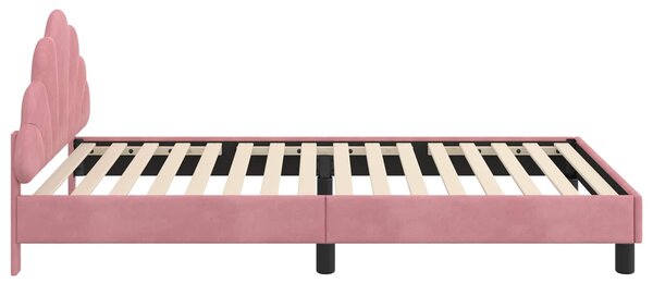 VidaXL Gyerekágy kerettel fejtámlával Rózsaszín 90 x 200 cm Bársony