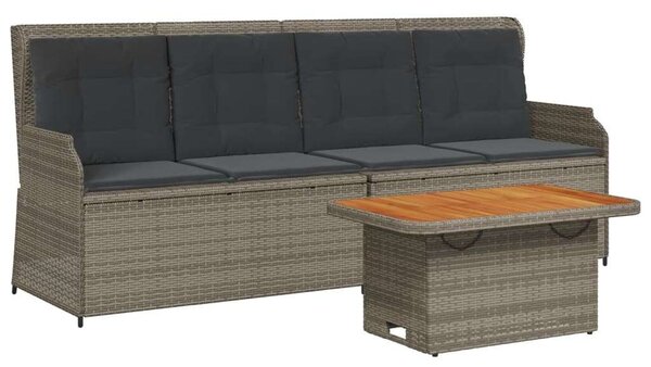 VidaXL Polyrattan Kerti Ülőgarnitúra - 3 részes - Szürke