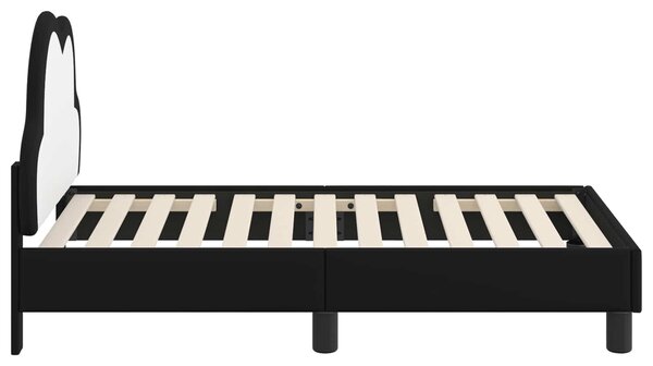 VidaXL Gyerekágy keret fejtámlával fejtámlával Fekete 70 x 140 cm PU
