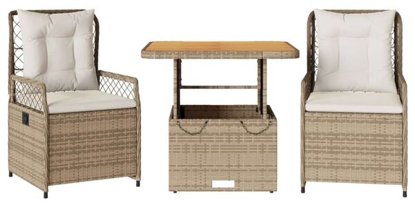 VidaXL Polyrattan Kertbútor Szett - 3 részes