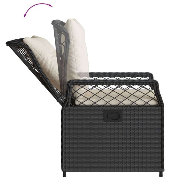 VidaXL Polyrattan Kerti Étkezőgarnitúra - 5 részes - Fekete