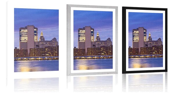 Poszter paszpartuval éjszakai Brooklyn