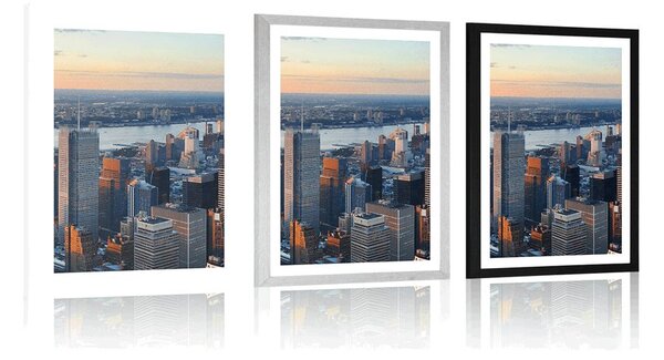 Poszter paszpartuval, New York város panorámája
