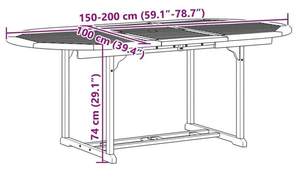VidaXL Akácfa Kertbútor Szett - 7 részes