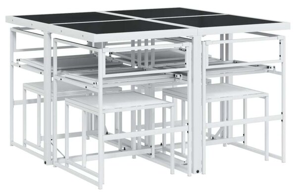 VidaXL Fehér Kertbútor Szett - 9 részes