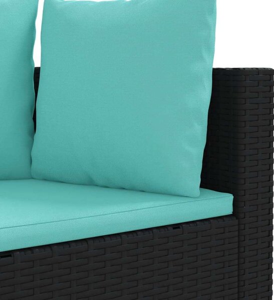 VidaXL Polyrattan Kerti Ülőgarnitúra - 7 részes - Fekete