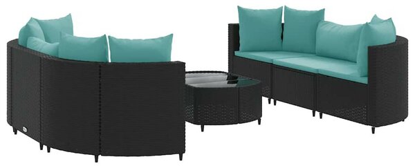 VidaXL Polyrattan Kerti Ülőgarnitúra - 7 részes - Fekete