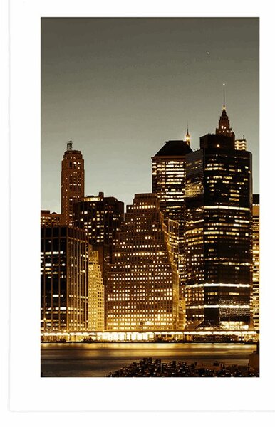 Poszter paszpartuval éjszakai New York