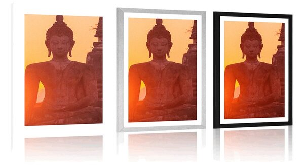 Poszter paszpartuval kőközött lévő Buddha-szoborral