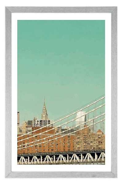 Poszter paszpartuval New York felhőkarcolóival
