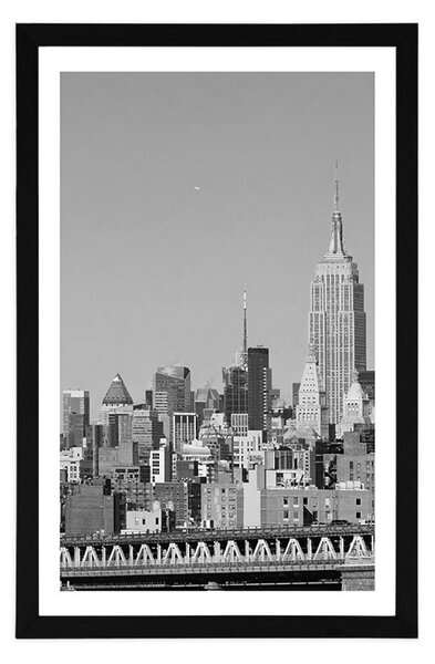 Paszpartus poszter mágikus fekete-fehér New Yorkról
