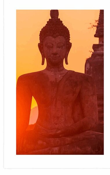 Poszter paszpartuval kőközött lévő Buddha-szoborral