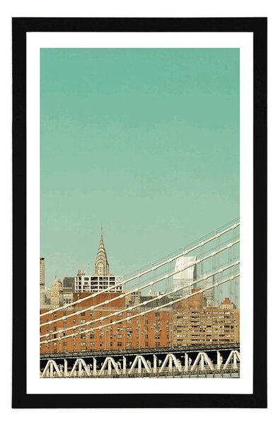 Poszter paszpartuval New York felhőkarcolóival