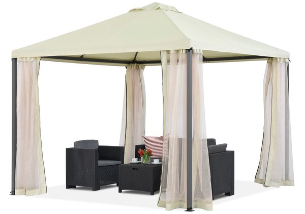 Madrid Garden Point 3x3 m-es beige szúnyoghálókkal felszerelt kerti pavilon