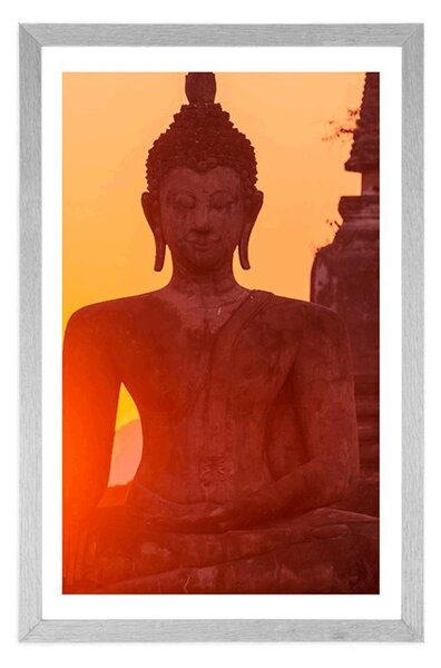 Poszter paszpartuval kőközött lévő Buddha-szoborral