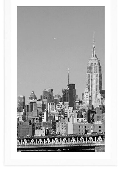 Paszpartus poszter mágikus fekete-fehér New Yorkról