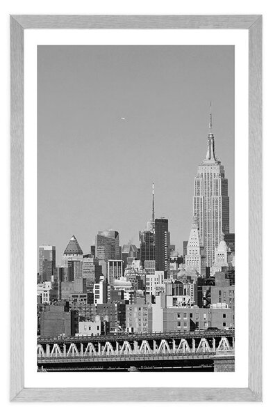 Paszpartus poszter mágikus fekete-fehér New Yorkról