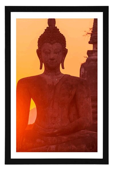Poszter paszpartuval kőközött lévő Buddha-szoborral
