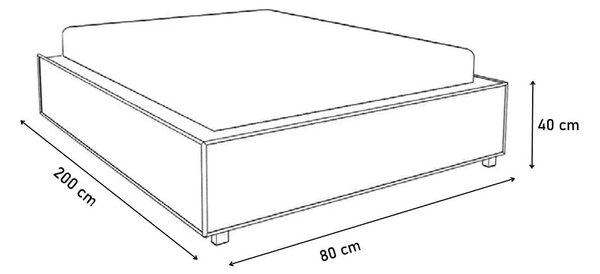 Kolo kárpitozott Ifjúsági ágy 80x200cm -Többféle színben